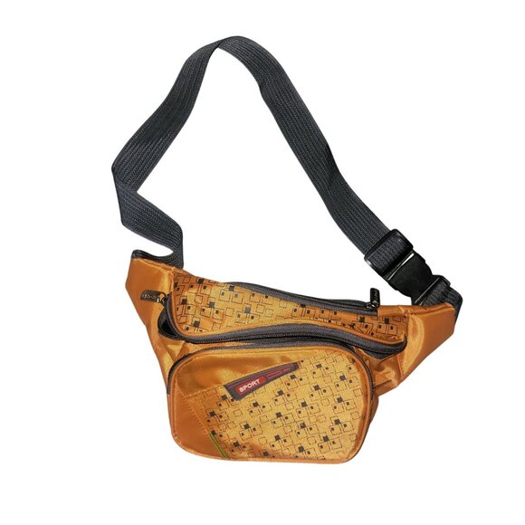 Vintage-Style Orange Sport Waist Bag With Adjustable Strap Durable Design Multip - Picture 1 of 6